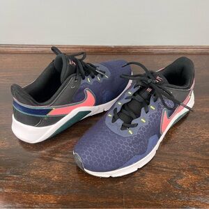 Nike Legend Essential 2 Sneakers Womens Running Shoes Size 9.5 Blue Pink